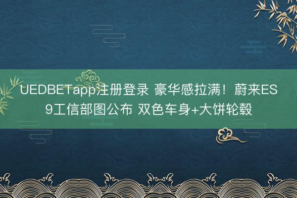 UEDBETapp注册登录 豪华感拉满!蔚来ES9工信部图公布 双色车身+大饼轮毂