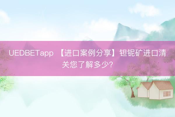 UEDBETapp 【进口案例分享】钽铌矿进口清关您了解多少？