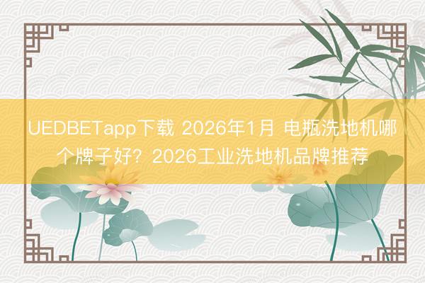 UEDBETapp下载 2026年1月 电瓶洗地机哪个牌子好？2026工业洗地机品牌推荐