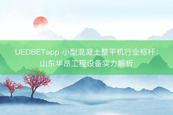 UEDBETapp 小型混凝土整平机行业标杆:山东华昂工程设备实力解析