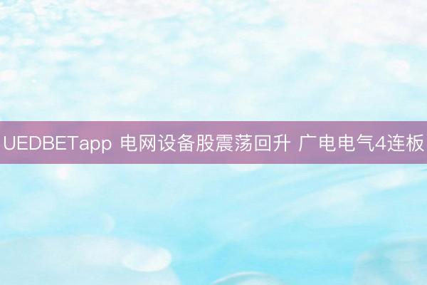 UEDBETapp 电网设备股震荡回升 广电电气4连板