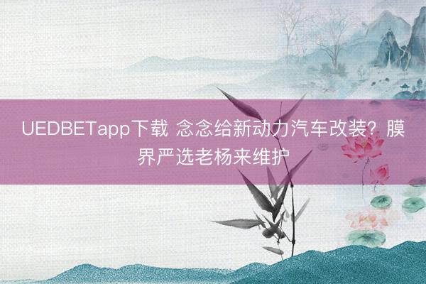 UEDBETapp下载 念念给新动力汽车改装?膜界严选老杨来维护