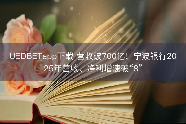 UEDBETapp下载 营收破700亿！宁波银行2025年营收、净利增速破“8”