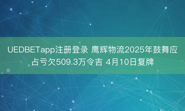 UEDBETapp注册登录 鹰辉物流2025年鼓舞应占亏欠509.3万令吉 4月10日复牌
