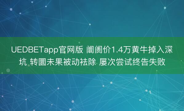 UEDBETapp官网版 阛阓价1.4万黄牛掉入深坑 转圜未果被动袪除 屡次尝试终告失败