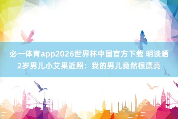 必一体育app2026世界杯中国官方下载 明谈晒2岁男儿小艾果近照：我的男儿竟然很漂亮