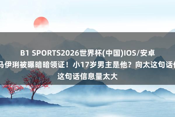 B1 SPORTS2026世界杯(中国)IOS/安卓官方下载 马伊琍被曝暗暗领证！小17岁男主是他？向太这句话信息量太大