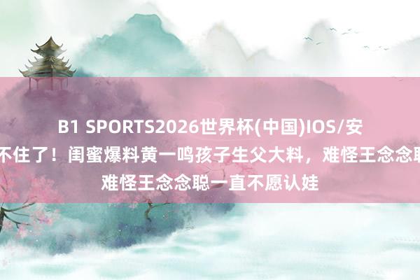 B1 SPORTS2026世界杯(中国)IOS/安卓官方下载 瞒不住了！闺蜜爆料黄一鸣孩子生父大料，难怪王念念聪一直不愿认娃