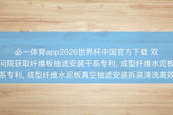 必一体育app2026世界杯中国官方下载 双欣环保、双欣高分子盘问院获取纤维板抽滤安装干系专利， 成型纤维水泥板真空抽滤安装拆装清洗高效