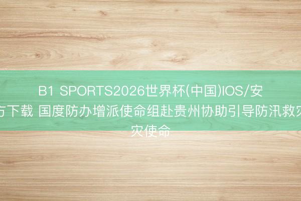B1 SPORTS2026世界杯(中国)IOS/安卓官方下载 国度防办增派使命组赴贵州协助引导防汛救灾使命