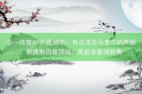 必一体育APP 图赫尔：有点诧异马奎尔的声明；斯通斯仍是顶级；英超是最强联赛