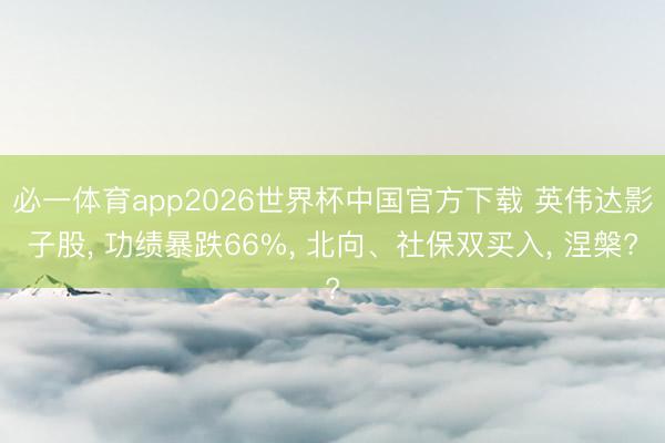 必一体育app2026世界杯中国官方下载 英伟达影子股, 功绩暴跌66%, 北向、社保双买入, 涅槃?