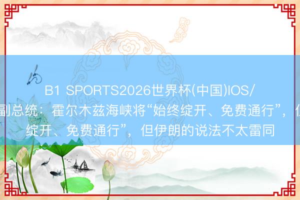 B1 SPORTS2026世界杯(中国)IOS/安卓官方下载 好意思副总统:霍尔木兹海峡将“始终绽开、免费通行”,但伊朗的说法不太雷同