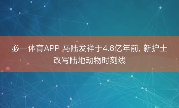 必一体育APP 马陆发祥于4.6亿年前， 新护士改写陆地动物时刻线